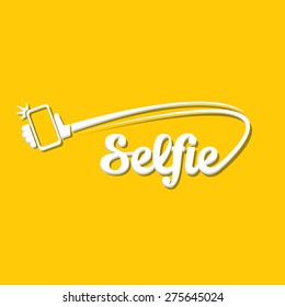 Taking Selfie Photo on Smart Phone concept icon . vector illustration