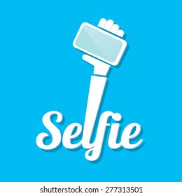 Taking Selfie Photo on Smart Phone concept icon . vector illustration