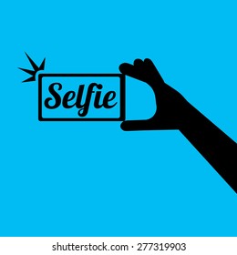 Taking Selfie Photo on Smart Phone concept icon . vector illustration