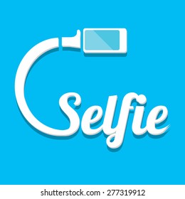 Taking Selfie Photo on Smart Phone concept icon . vector illustration