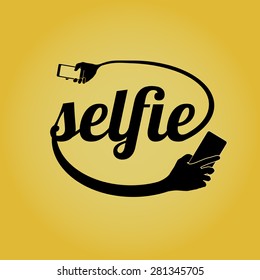 Taking Selfie Photo on Smart Phone concept. vector illustration