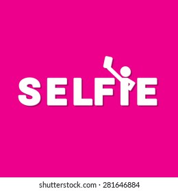 Taking Selfie Photo on Smart Phone concept icon set. vector illustration