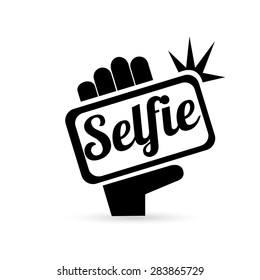 Taking Selfie Photo On Smart Phone Concept Icon Set. Vector Illustration