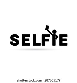 Taking Selfie Photo on Smart Phone concept icon set. vector illustration