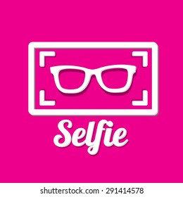 Taking Selfie Photo on Smart Phone concept icon set. vector illustration