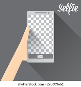 Taking Selfie Photo on Smart Phone concept illustration. vector illustration