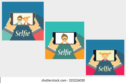 Taking a selfie picture set