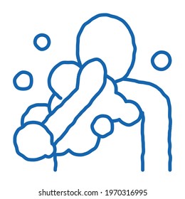 taking shower sketch icon vector. Hand drawn blue doodle line art taking shower sign. isolated symbol illustration