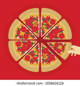 Taking a Slice of Pizza Background Template