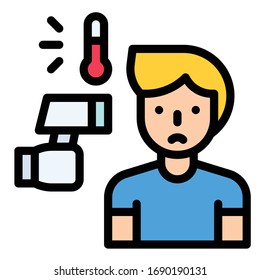 Taking Temperature Vector Illustration, Filled Design Icon