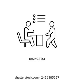taking test concept line icon. Simple element illustration. taking test concept outline symbol design.