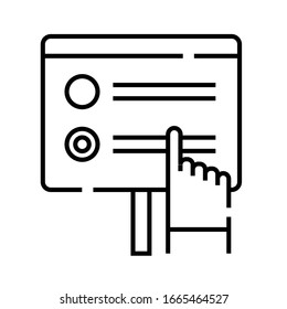 Taking a test line icon, concept sign, outline vector illustration, linear symbol.