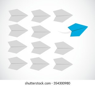 taking your own decisions concept. paper airplanes