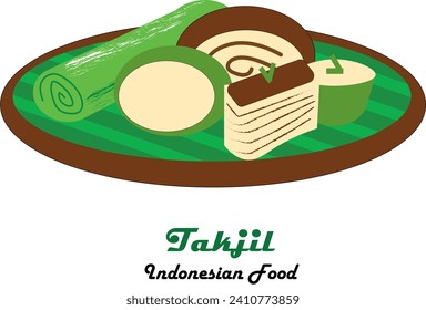 Takjil Indonesian Food Vector Illustration
