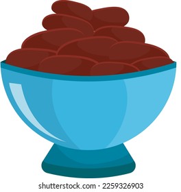 Takjil sweet dates for breaking the fast in the month of Ramadan flat vector illustration