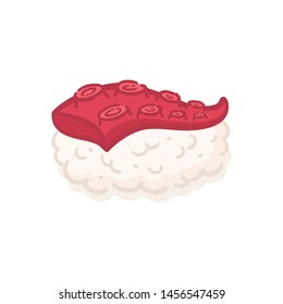 Tako Octopus Sushi Nigiri Japanese Food Vector Illustration Cartoon isolated on white background