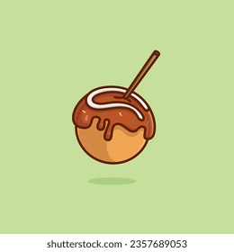 Takoyaki comida flotante simple caricatura ilustración vectorial concepto de comida icono aislado