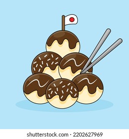 takoyaki food from japan isolated on background