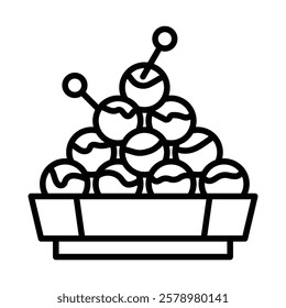 Takoyaki icon Black and white logo