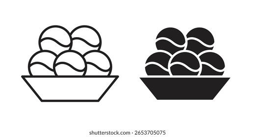 Takoyaki Symbol Design Element. Bearbeitbarer Strich. Vektorgrafik