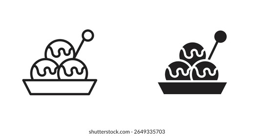 Takoyaki icon Design Illustrations. editable web icons