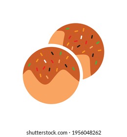 Takoyaki icon design. vector illustration