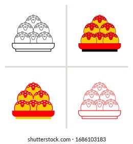 Takoyaki icon. Graphic element illustration with different style on white background. Vector Illustration. 