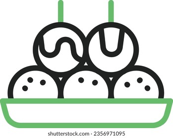 Icono de Takoyaki. Adecuado para aplicaciones móviles.
