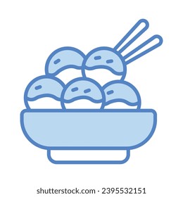 Takoyaki icon isolate white background vector stock illustration.