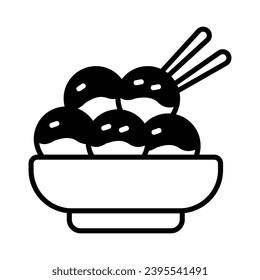 Takoyaki icon isolate white background vector stock illustration.