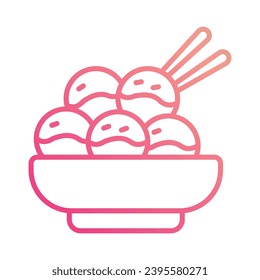 Takoyaki icon isolate white background vector stock illustration.