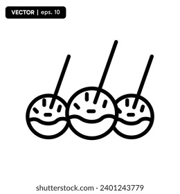 takoyaki icon, japanese food icon. vector eps 10