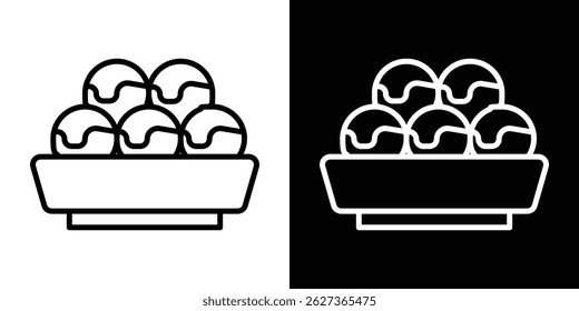 Takoyaki icon outline. linear style for apps