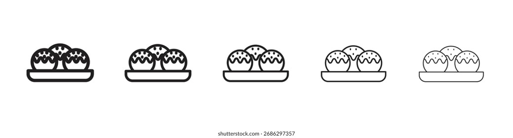 Takoyaki icon simple vector set. Graphic Illustration