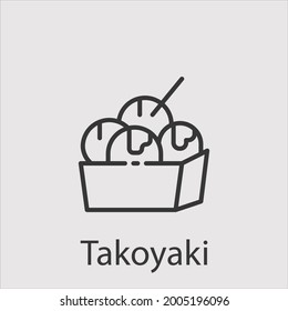 icono del vector del icono de takoyaki.Icono del vector editable.Signo del estilo lineal para el uso del diseño web y aplicaciones móviles,logotipo.Ilustración del símbolo.Gráficos vectoriales de píxeles - Vector