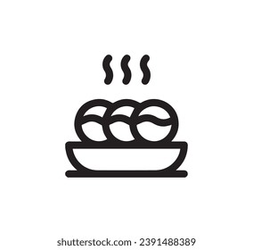 Vector de icono de Takoyaki. Signo de estilo lineal para concepto móvil y diseño web. Ilustración del símbolo Takoyaki. Gráficos vectoriales de píxeles - Vector.