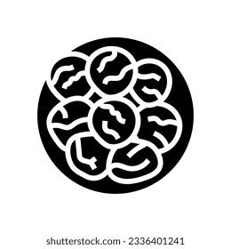 takoyaki japanese food glyph icon vector. takoyaki japanese food sign. isolated symbol illustration