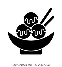 vector ícono de comida japonesa takoyaki. señal de comida japonesa takoyaki. ilustración vectorial sobre fondo blanco