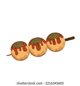 Takoyaki Japanese Food Illustration Vector Clipart
