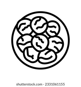 takoyaki japanese food line icon vector. takoyaki japanese food sign. isolated contour symbol black illustration
