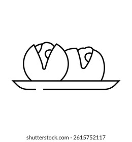 takoyaki japanese food line icon vector. takoyaki japanese food sign. isolated contour symbol black illustration