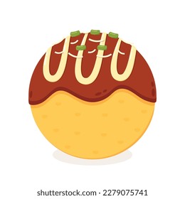 Takoyaki logo design. Takoyaki symbol vector. Takoyaki is japanese food.