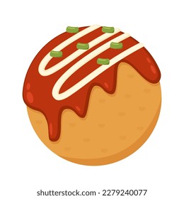 Diseño del logo de Takoyaki. Símbolo de Takoyaki vector. Takoyaki es comida japonesa.