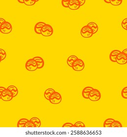 Takoyaki pattern background. takoyaki doodle patern background. doodle takoyaki seamless pattern background.