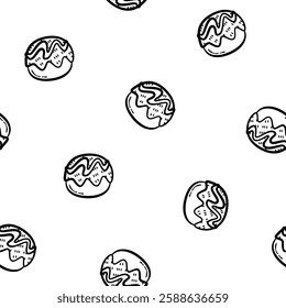 Takoyaki pattern background. takoyaki doodle patern background. doodle takoyaki seamless pattern background.