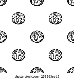 Takoyaki pattern background. takoyaki doodle patern background. doodle takoyaki seamless pattern background.