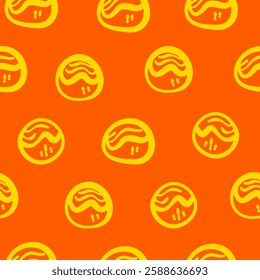 Takoyaki pattern background. takoyaki doodle patern background. doodle takoyaki seamless pattern background.