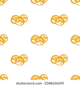 Takoyaki pattern background. takoyaki doodle patern background. doodle takoyaki seamless pattern background.