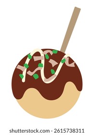 Takoyaki vector illustration. Ingredients, food stalls, summer festival