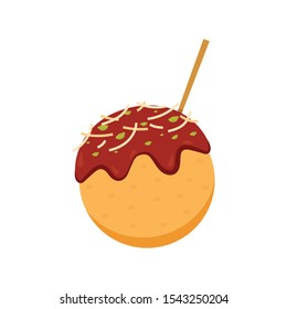 Vector Takoyaki. Takoyaki sobre fondo blanco. espacio libre para texto.